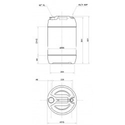 Fût polyethylène haute densité 32l, à bondes