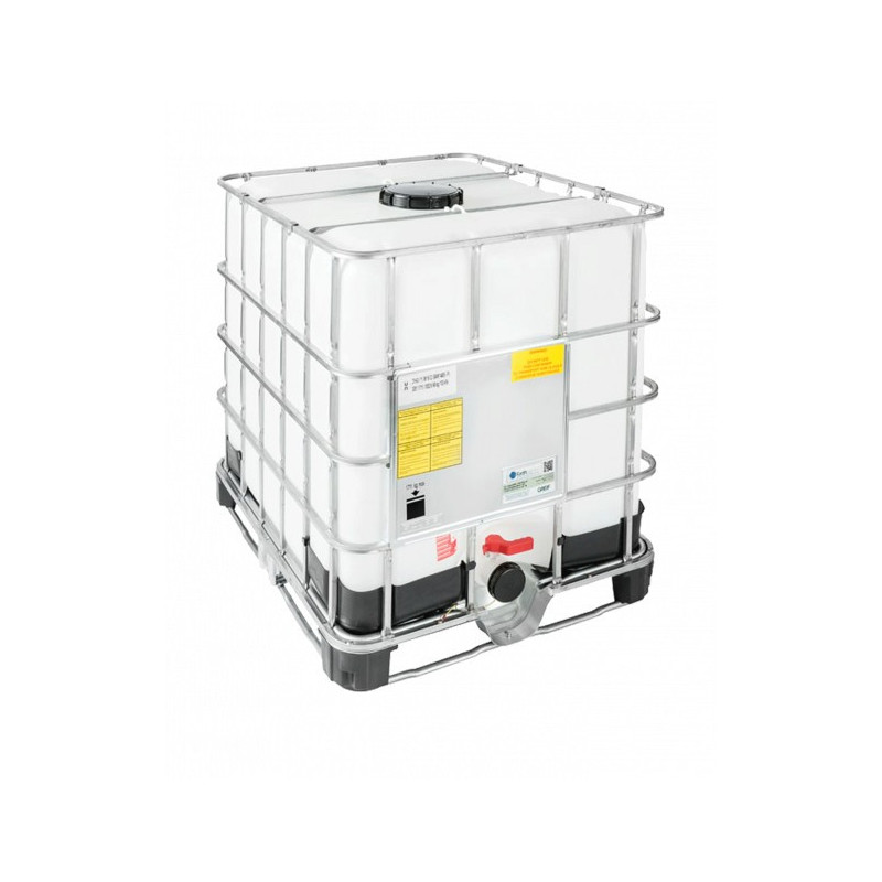 Cuve IBC produits dangereux, palette PE, 1000 litres, ouverture DN