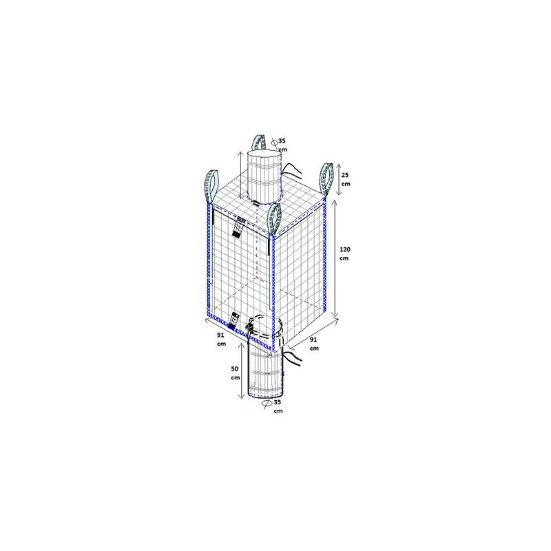 Big-Bag Conductif avec goulottes de remplissage et vidange Non ADR