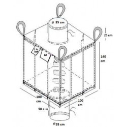 Big-Bag Carré avec goulottes de remplissage et vidange Non ADR