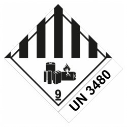 Hazard Label 100x100, Class 9A + UN3480 - Roll of 1,000 units