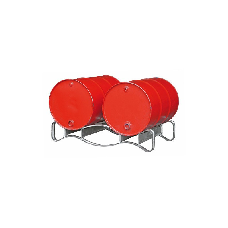 Pallet for 2 horizontal 200-liter drums