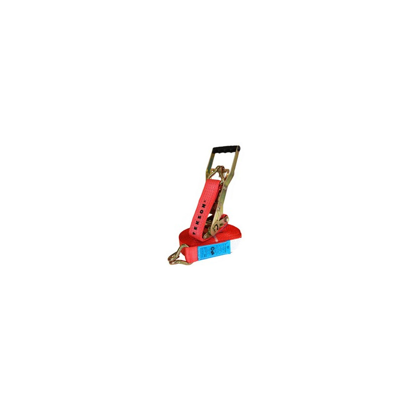 Sangle d'arrimage 5T 50mm 8m STF 500daN poignée inversée Sangle d'arrimage 5T 50mm 8m STF 500daN poignée inversée