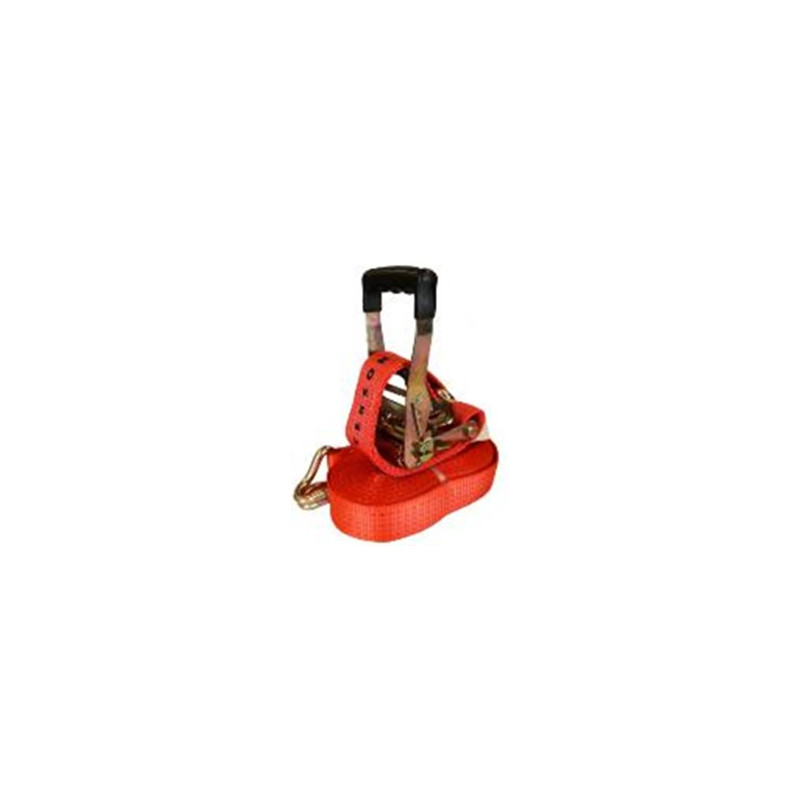 Sangle d'arrimage 5T 50mm 8m STF 350daN poignée renforcée caoutchouc Sangle d'arrimage 5T 50mm 8m STF 350daN poignée renforcée caoutchouc