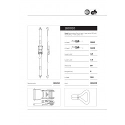 Sangle d'arrimage 50mm avec tendeur à cliquet Noir - 8m de long