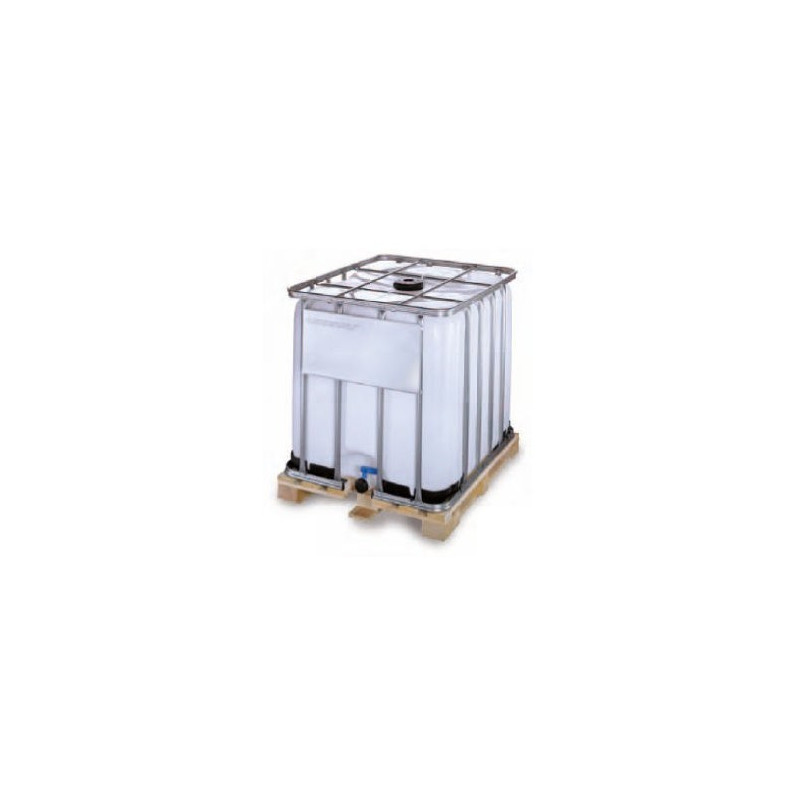 Cuve IBC produits dangereux, palette PE, 1000 litres, ouverture DN