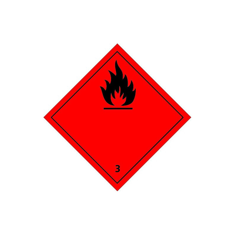 Class 3 Hazard Label, 100x100 - Roll of 1,000