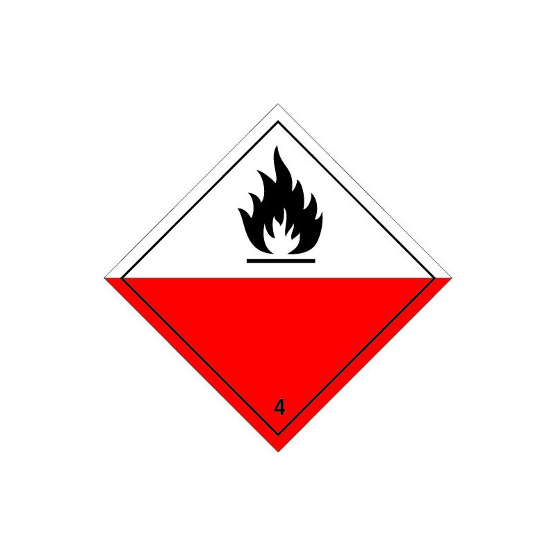 Etiquette de Danger 100x100 classe 4.2 - Rouleau de 1000u Etiquette de Danger 100x100 classe 4.2 - Rouleau de 1000u