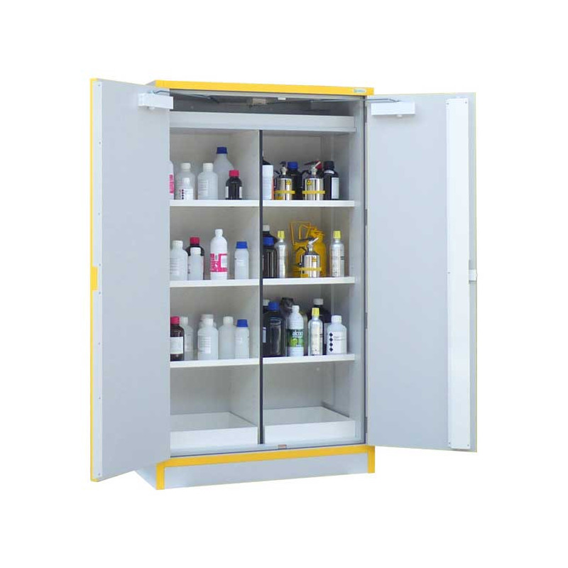 Armoire de sécurité coupe-feu G 1200-FP, one touch, avec portes battantes,  jaune