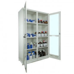 Armoire de sécurité produits toxiques et réactifs 2 portes vitrées