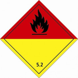 Class 5.2 Hazard Label, 100x100 - Roll of 1,000