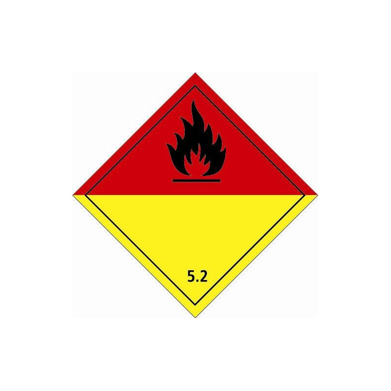 Etiquette de Danger 100x100 classe 5.2 - Rouleau de 1000u