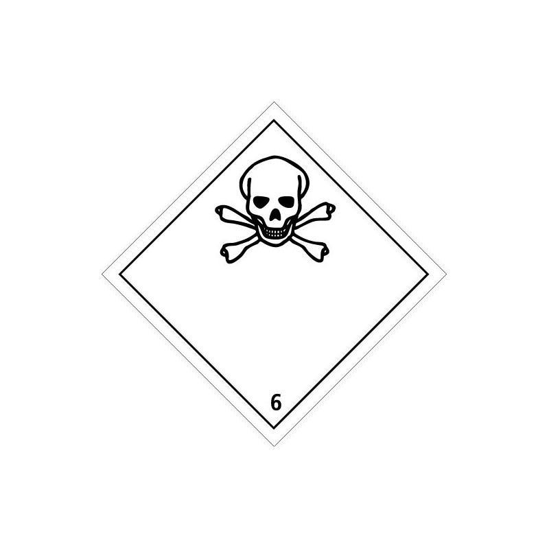 Class 6.1 Hazard Label, 100x100 - Roll of 1,000
