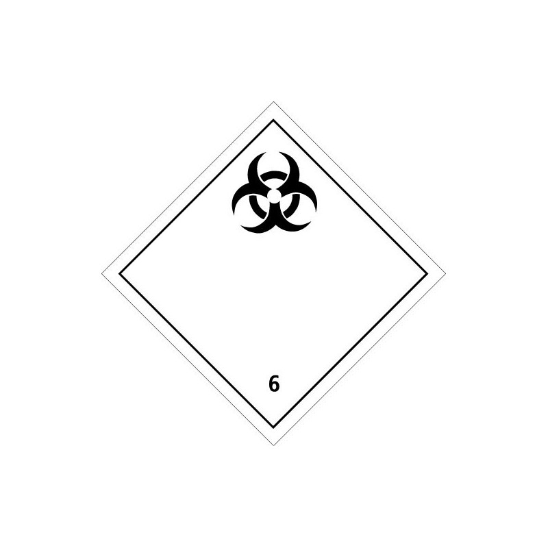 Class 6.2 Hazard Label, 100x100 - Roll of 1,000