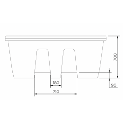 Spill containment tray for one 1,000-liter tank with grating