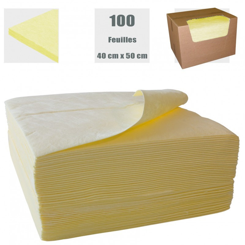 Feuille absorbante pour hydrocabure par lot de 200 feuilles 40x50