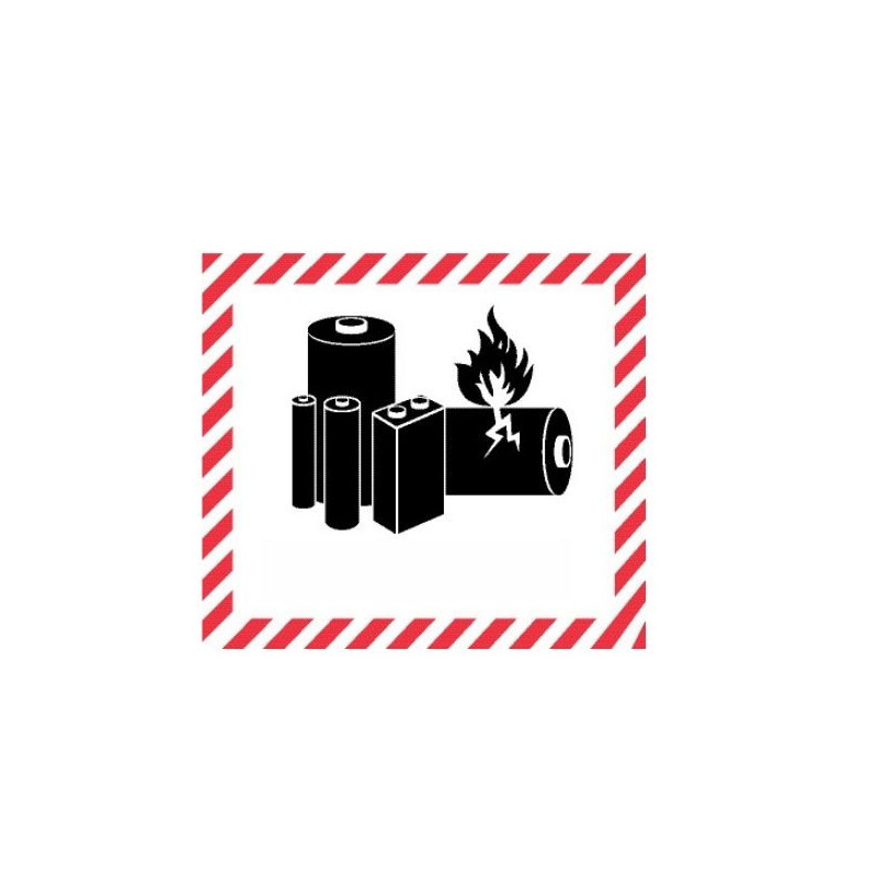 Etiquette de Danger transport aérien - piles/batteries lithium - Rouleau de 1000u Etiquette de Danger transport aérien - piles/batteries lithium - Rouleau de 1000u