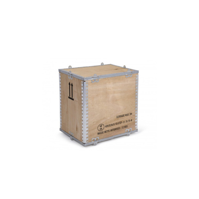 Wooden crates certified for the transport of hazardous materials, 4DV/X20