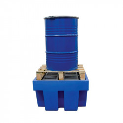 1-drum polyethylene spill containment pan with PE grating