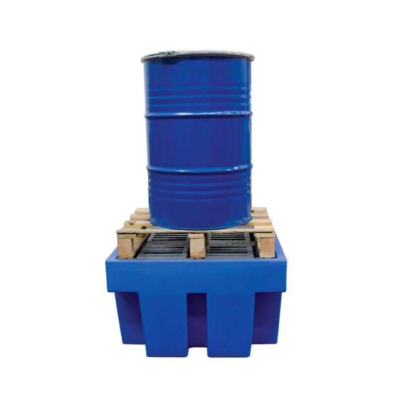 1-drum polyethylene spill containment pan with PE grating