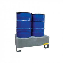 2-drum steel spill containment tray with grating