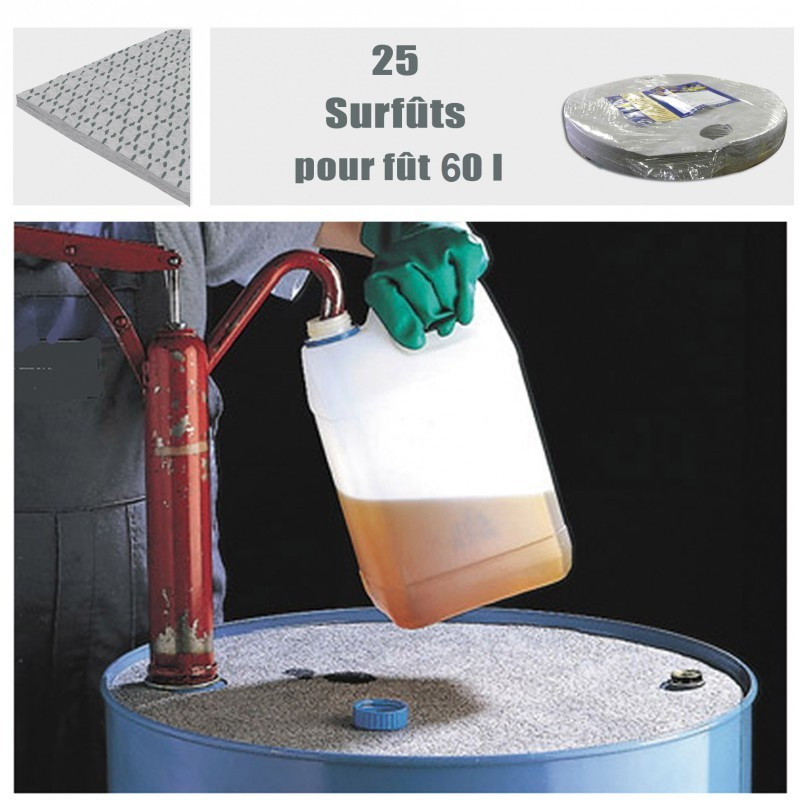 Absorbent drum liners for 60-liter drums