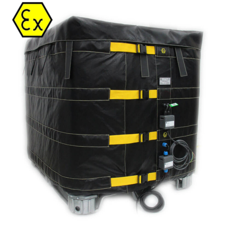 ATEX-Certified Heated Cover for 1,000-Liter IBC Tank