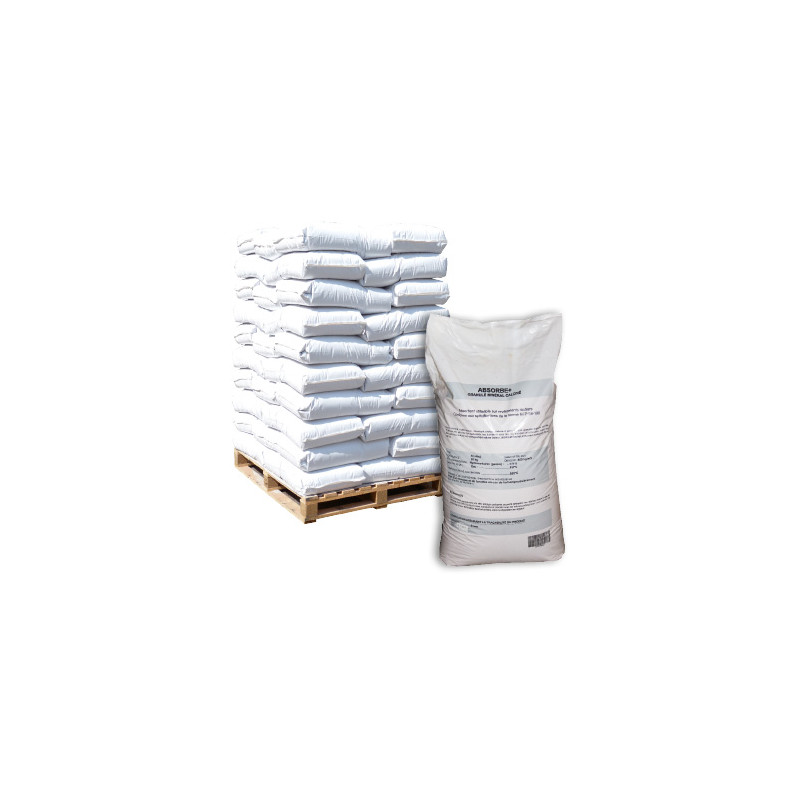 Absorbent granules for road and industrial use