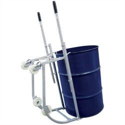 Chariot porte-fût basculant galvanisé 300 kg