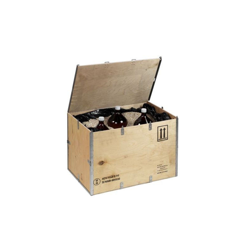 Wooden crate certified for the transport of hazardous materials, 4D/X9