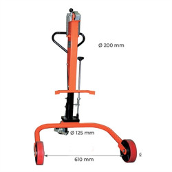 Chariot porte-fût 220 litres à bondes (rebord) 250 kg