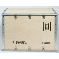 Wooden crate certified for the transport of hazardous materials, 4D/X