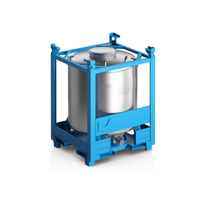 1,000-liter round tank, 31A/Y stainless steel, non-fusible