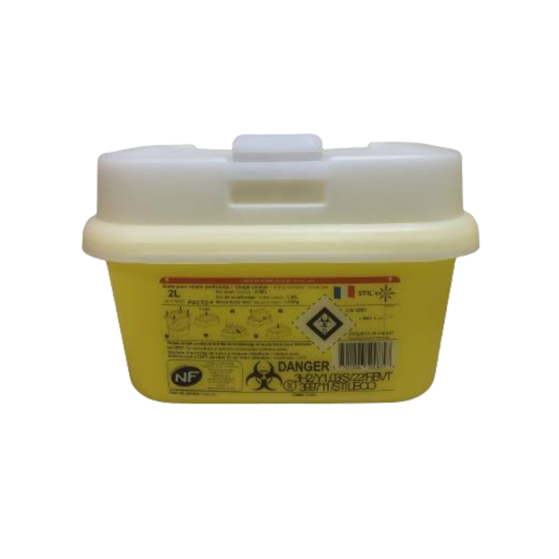 Collecteur DASRI 2L aiguilles tranchants UN3291 CDASRI2