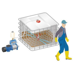 IBC washing station with a 1,000-liter tank