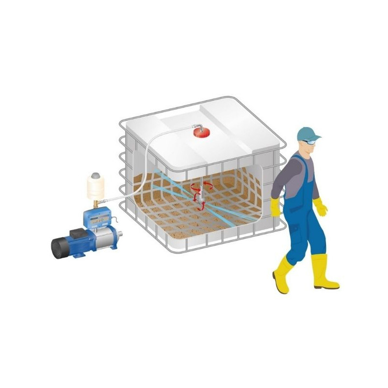 IBC washing station with a 1,000-liter tank