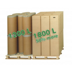 Square cardboard drums certified for the transport of hazardous materials