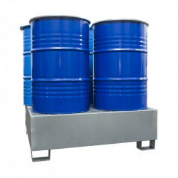 4-drum steel spill containment tray with grating