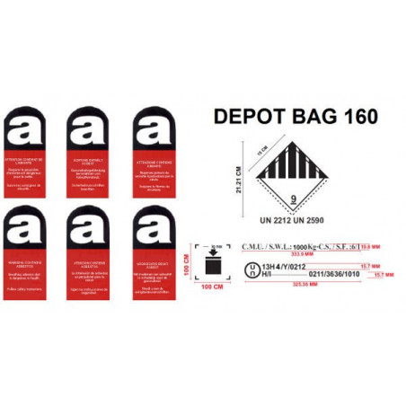 depot bag amiante liée pour plaques