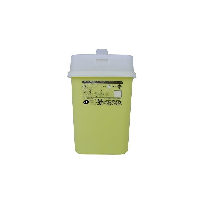 Collecteur DASRI 4.5L pour aiguilles et objets tranchants Collecteur DASRI 4.5L pour aiguilles et objets tranchants